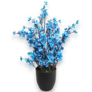 Artificial Gypsophila Flower Plant with Black Pot