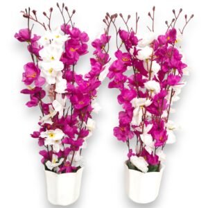 Shiny Ephemeral Cherry Blossoms Artificial Plant with Octagon Pot (2 Units)
