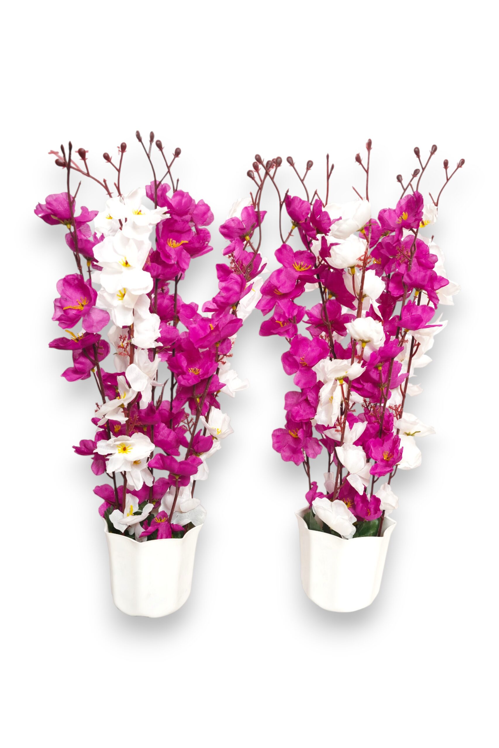 Shiny Ephemeral Cherry Blossoms Artificial Plant with Octagon Pot (2 Units)