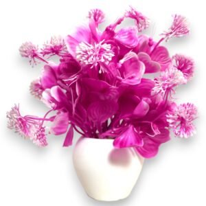 Artificial Anthurium Flower Plant with White Pot