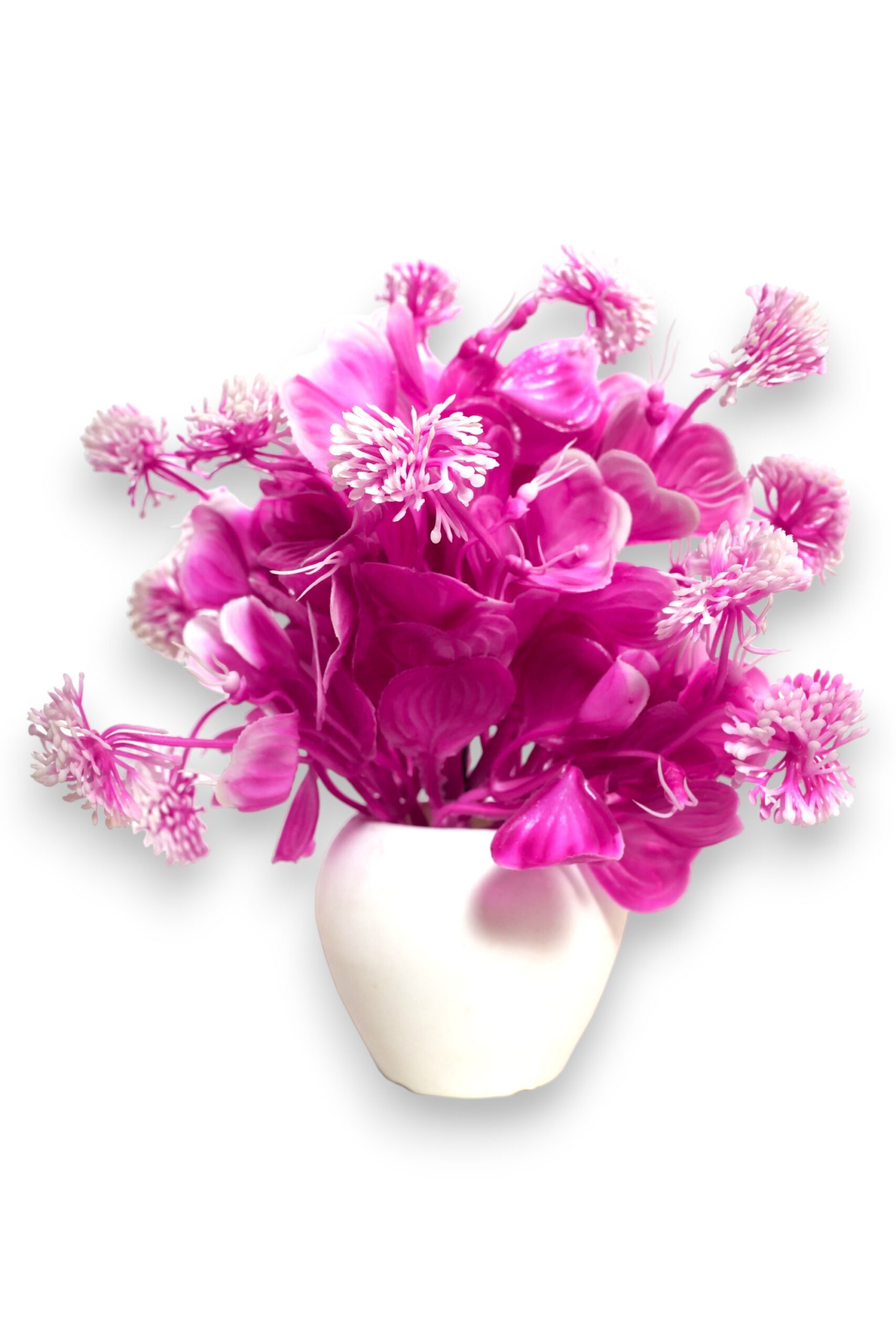 Artificial Anthurium Flower Plant with White Pot