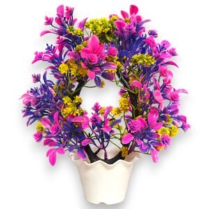 Artificial Multicolor Bonsai Plant with White Lotus Pot