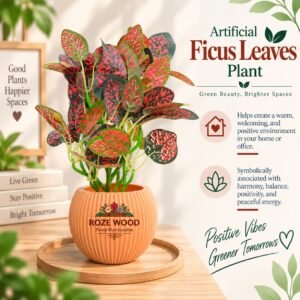 Artificial Ficus Leaves Plant with Fancy Pot