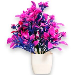 Artificial Wild Bonsai Plant of Color Baby Pink and Natural Blue Purple