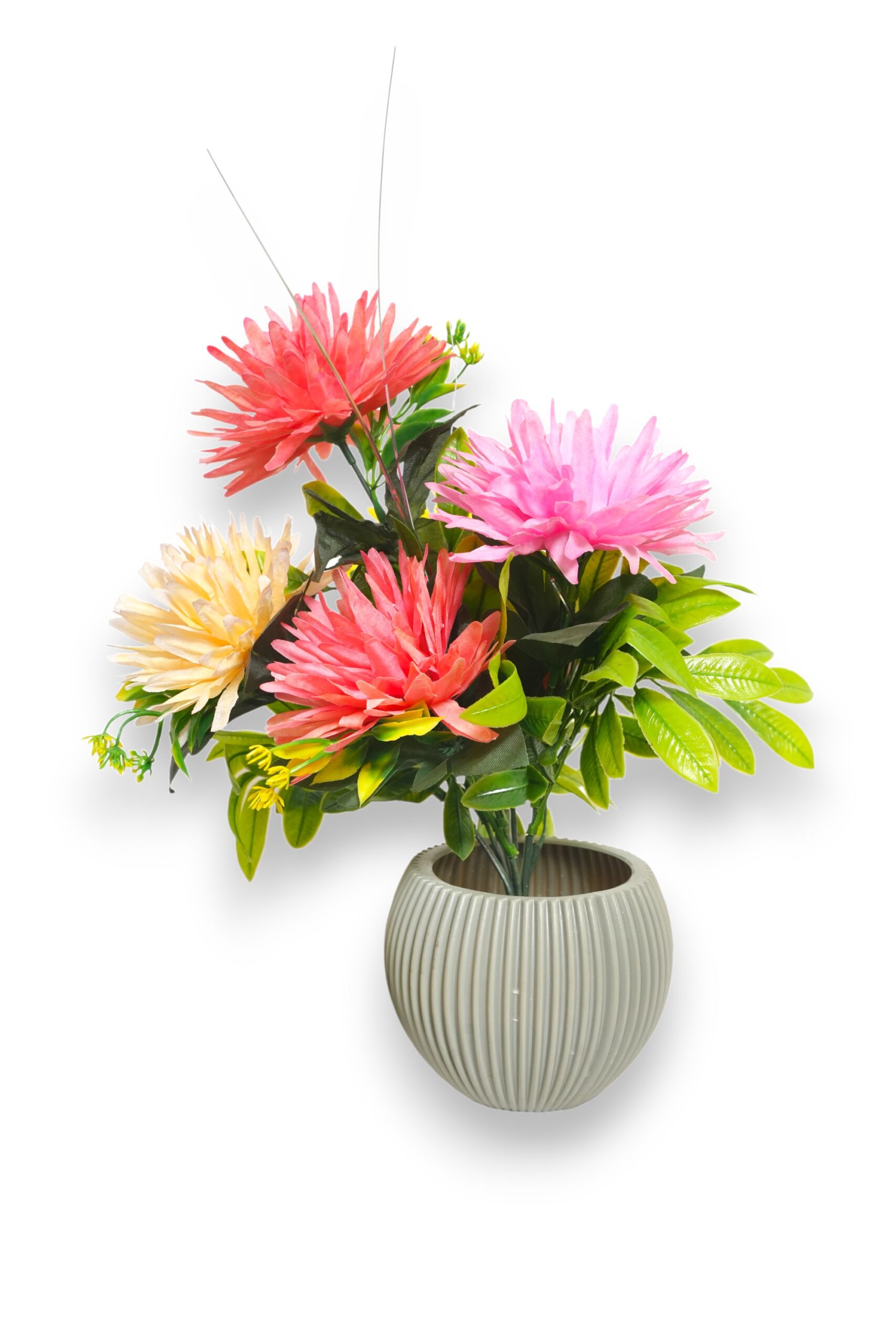 Artificial Bonsai Guldaudi multi-colour Flower Plant with Pot