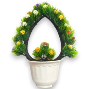 Artificial Flower Plant in Heart Shape Multi Color in Fancy Pot