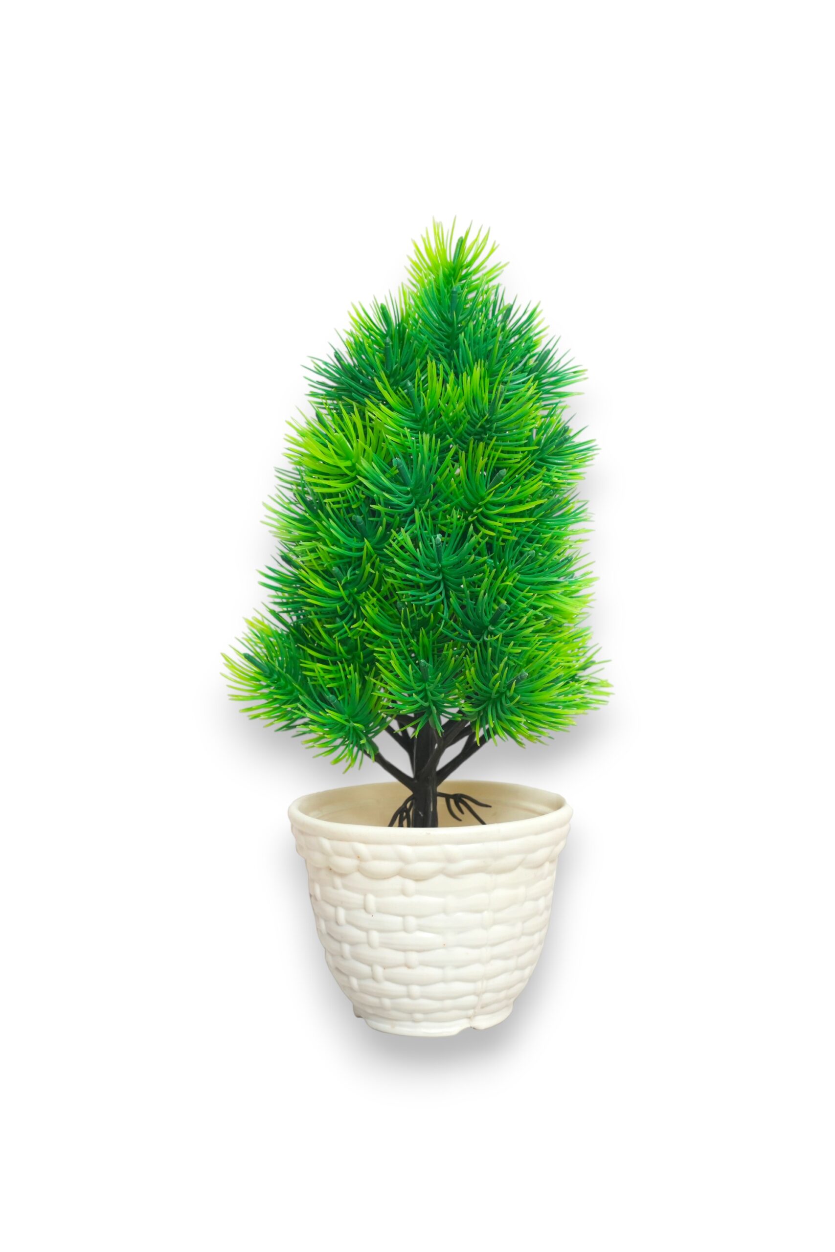 Artificial Morpankhi Bonsai Plant in Tile-Finish White Pot