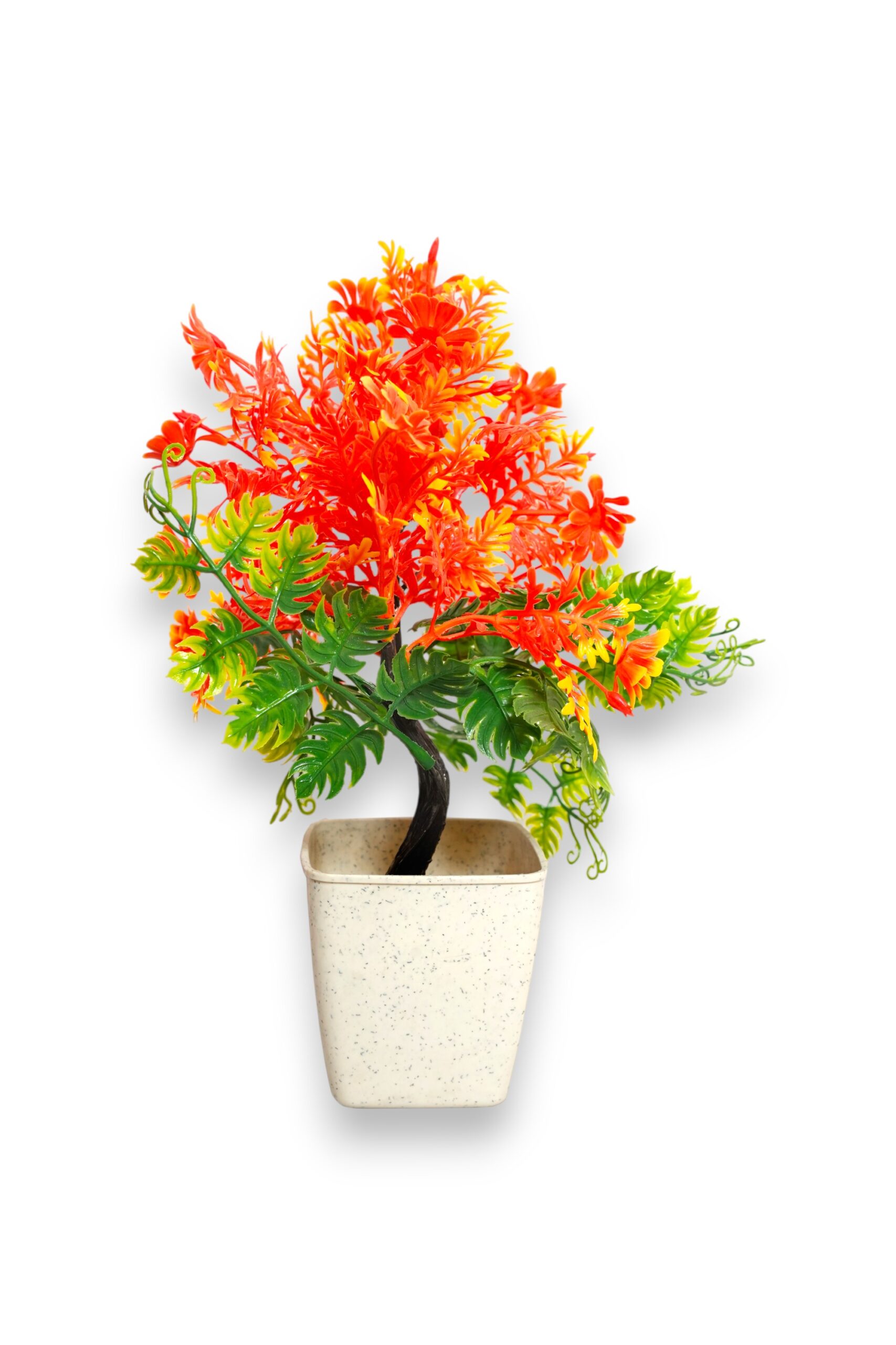 Artificial Multicolour Bonsai Plant in White Gamla Pot