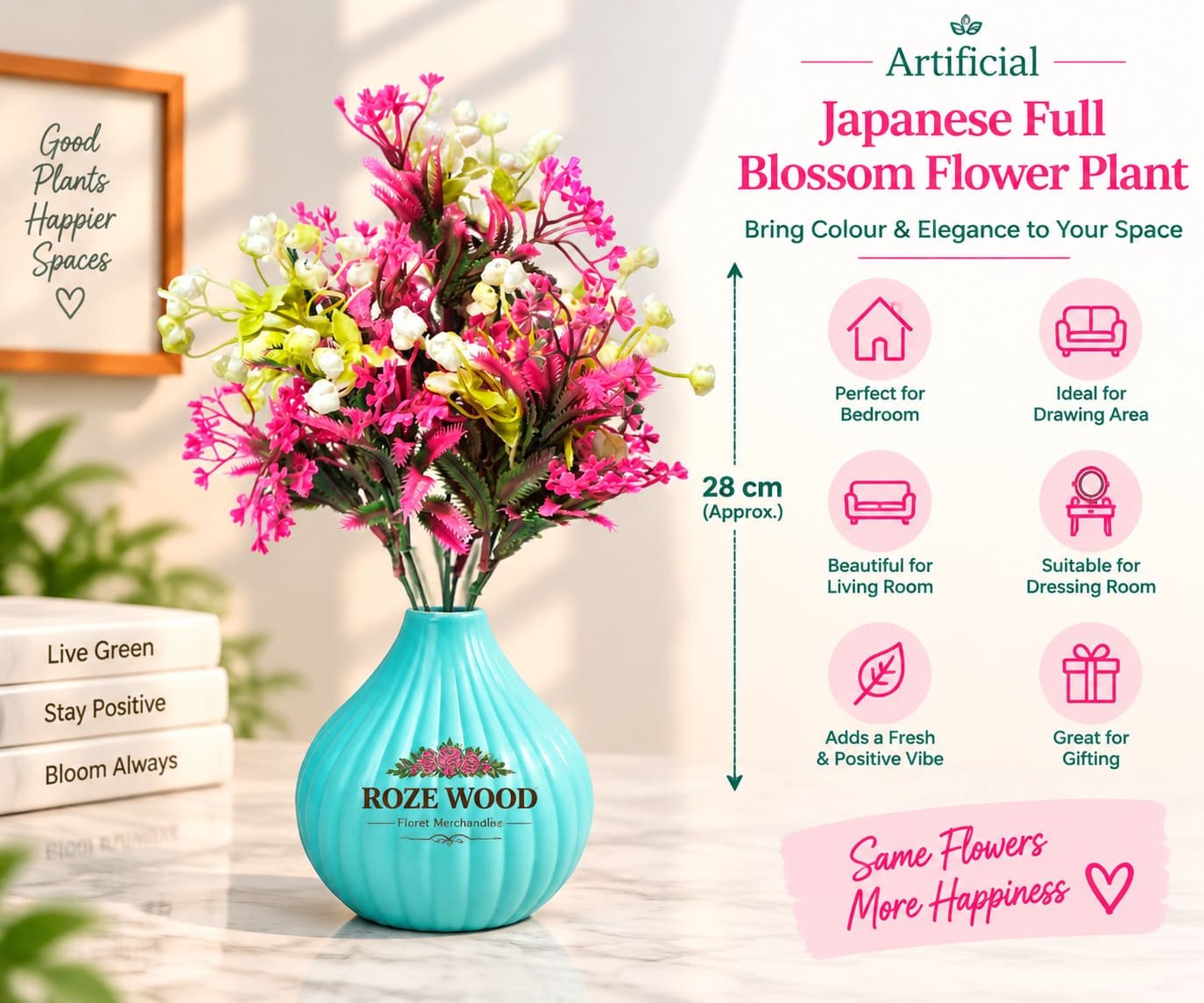 Artificial Japanese Full Blossom Flower Plant