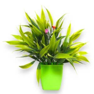 Artificial Bamboo Leaves Plant with Red Flower