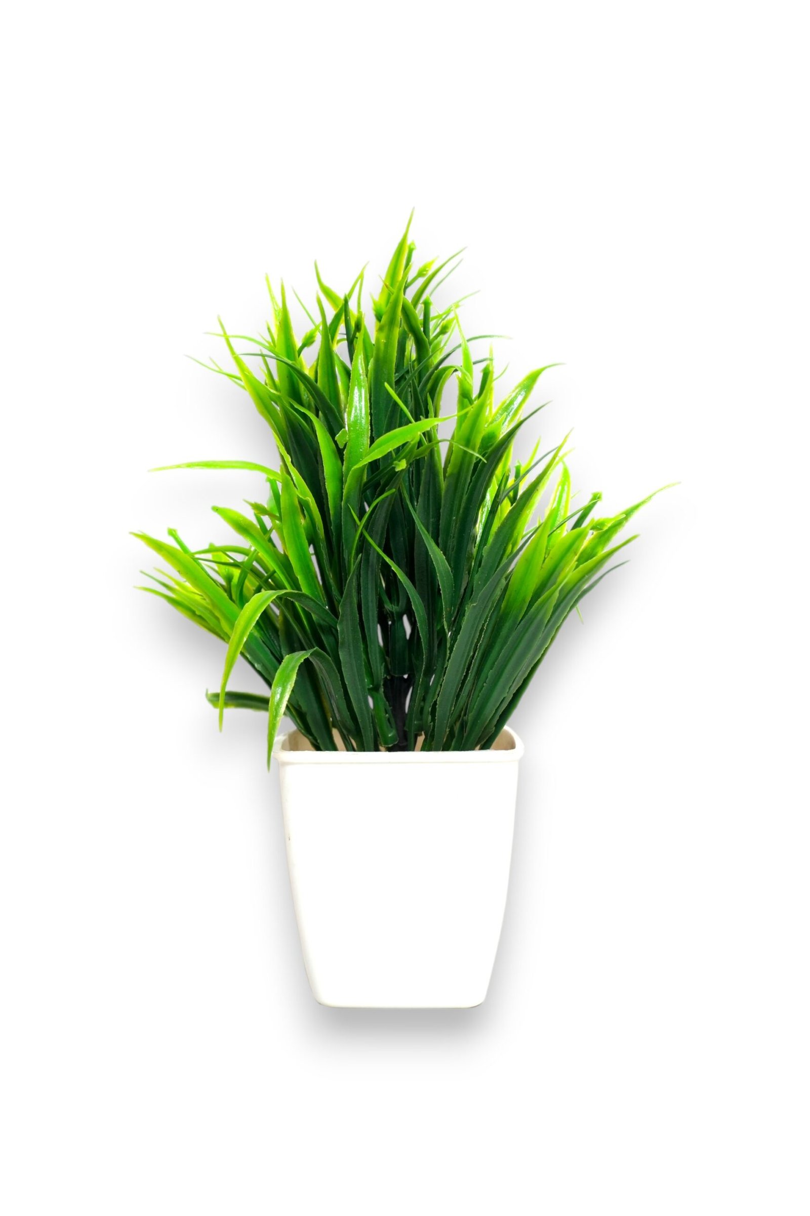 Artificial Bonsai Green Grass Plant with White Pot