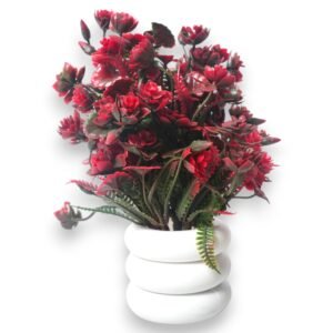 Artificial Japanese Flower Plant with Cherry Red Flowers