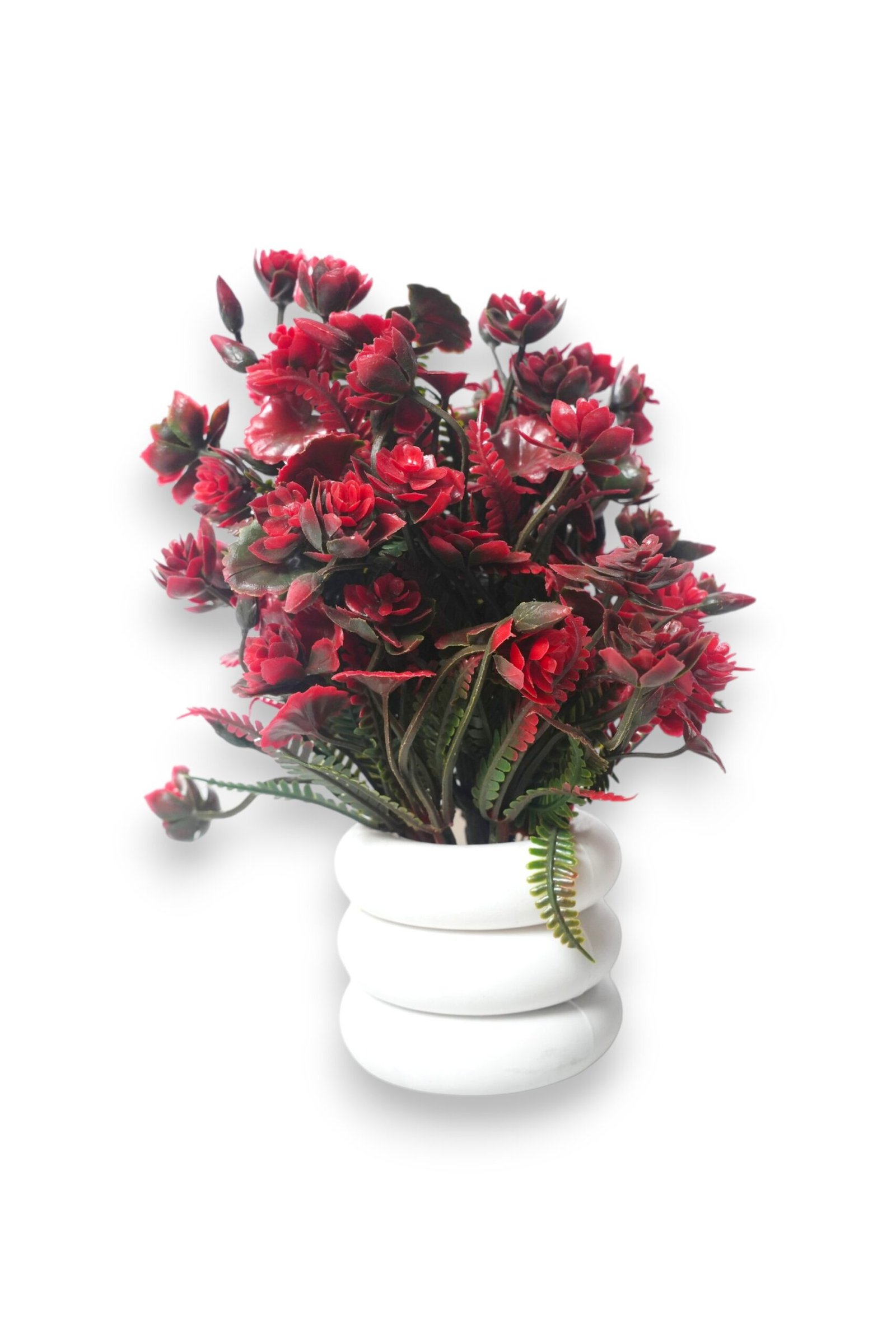 Artificial Japanese Flower Plant with Cherry Red Flowers