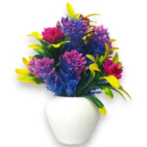 Artificial Winter Flower Plant with Apple Shaped White Pot