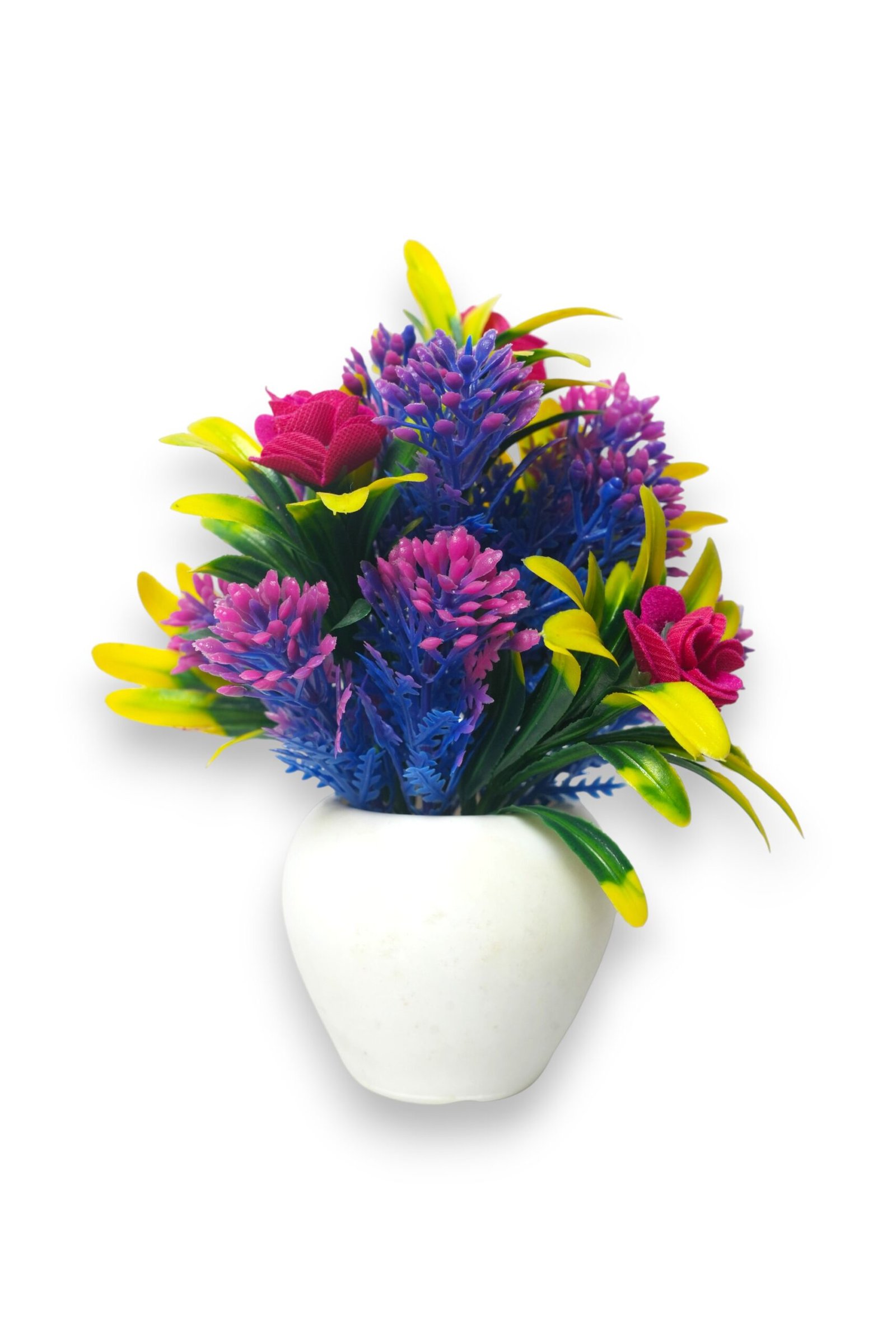 Artificial Winter Flower Plant with Apple Shaped White Pot