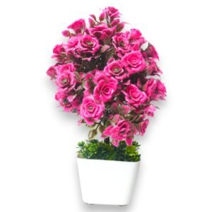 artificial pink rose bonsai plant