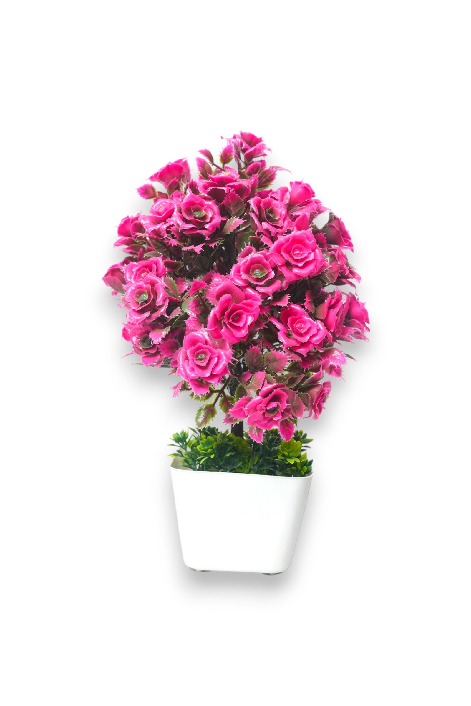 artificial pink rose bonsai plant