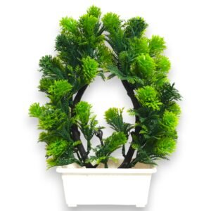 Artificial Morpankhi Plant with Jupiter-Shaped Fancy White Pot