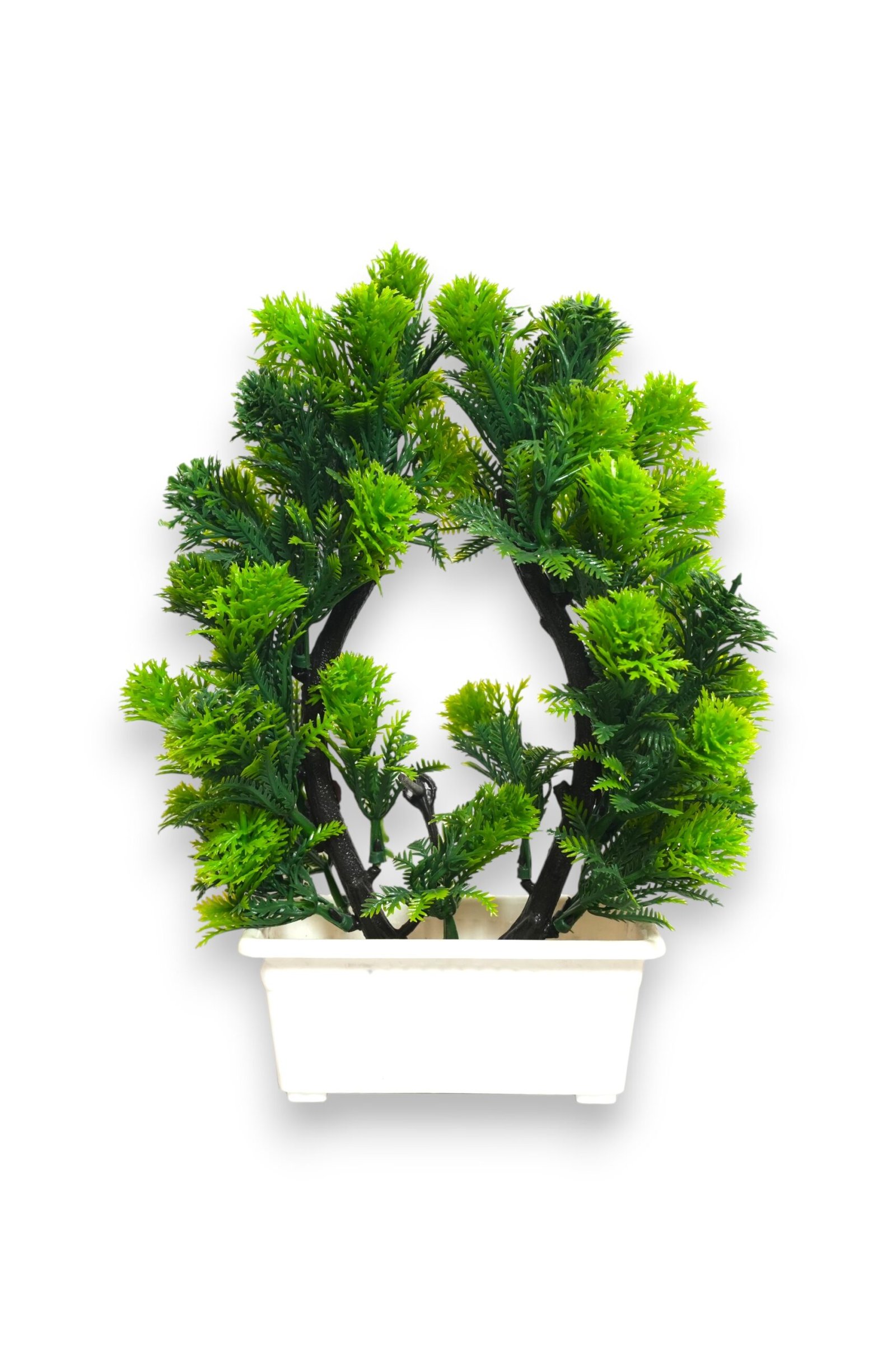 Artificial Morpankhi Plant with Jupiter-Shaped Fancy White Pot