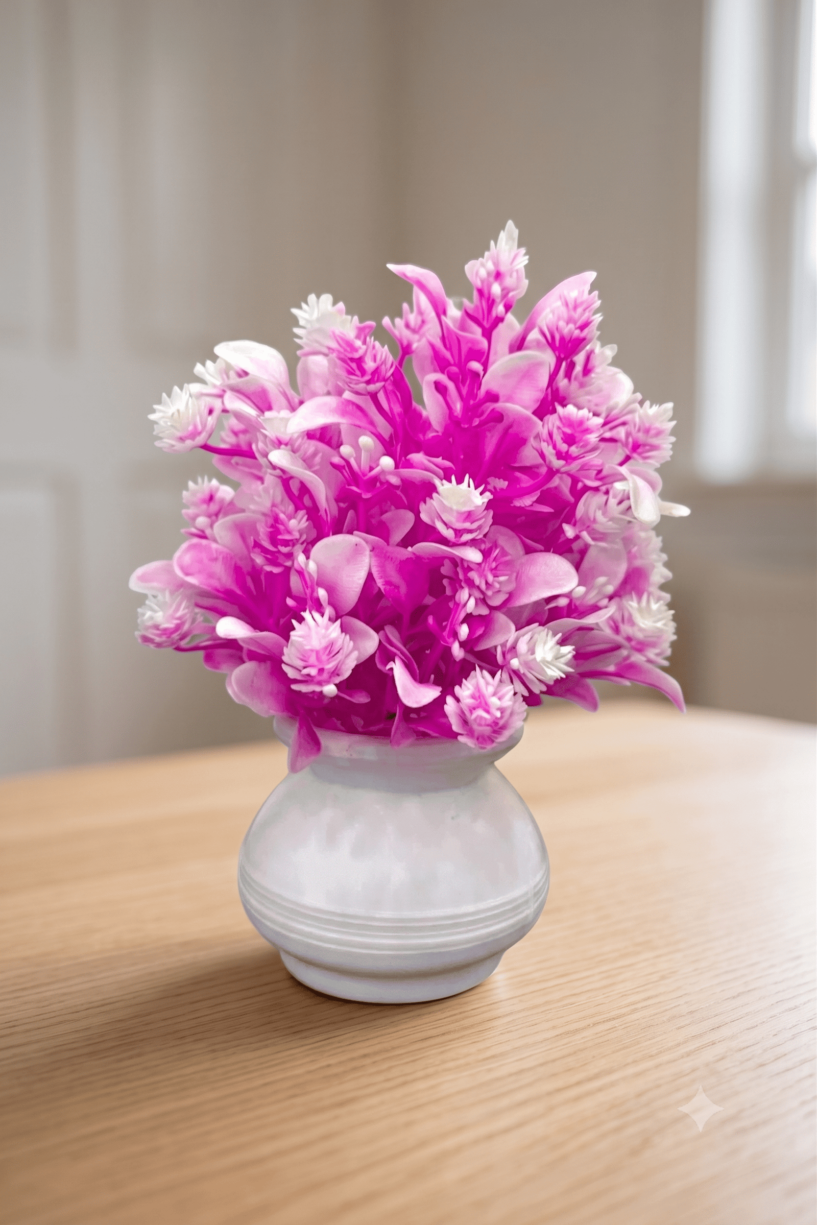 arificial light pink with white shaded flower plant