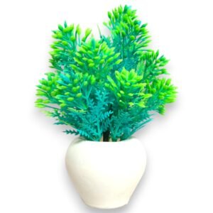 Artificial Sunshine Wild Plant with Apple-Shaped White Pot