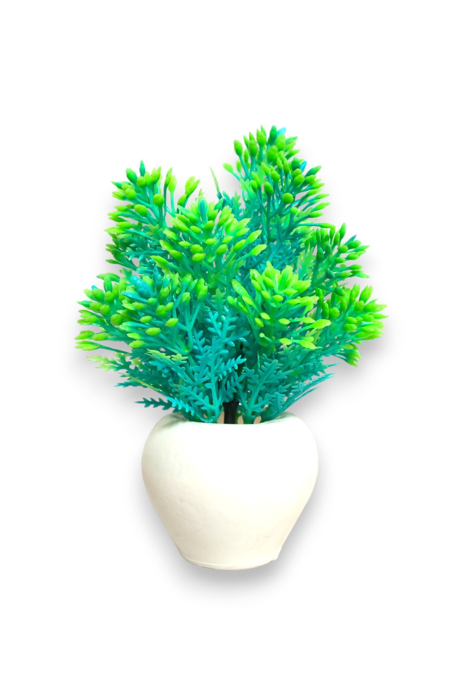 Artificial Sunshine Wild Plant with Apple-Shaped White Pot